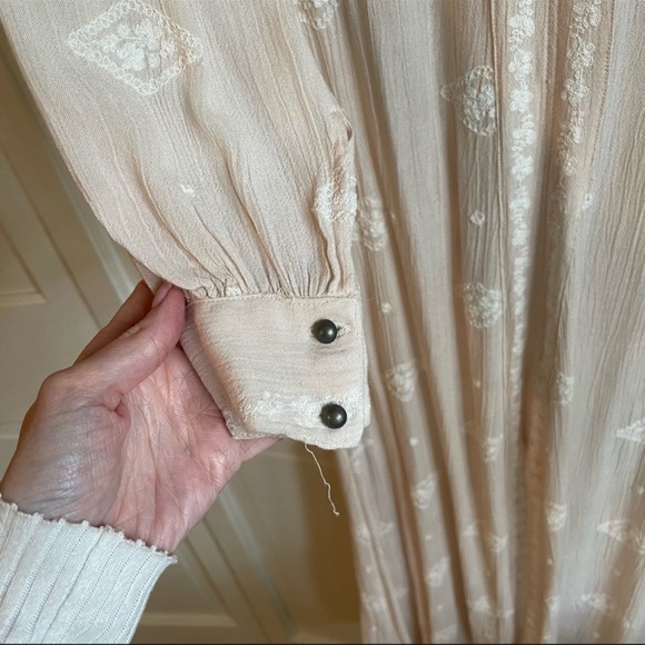 Free People Embroidered Long Sleeve Maxi Dress - Picture 4 of 7